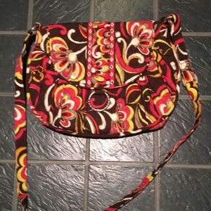 Vera Bradley pleated front saddle shoulder bag